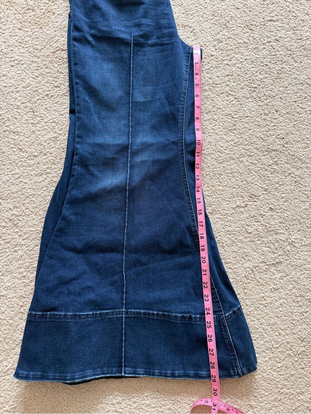 Free People La Rosa Flared Ultramarine- Dark Indigo Wide-Leg Flare Jeans - Picture 7 of 11